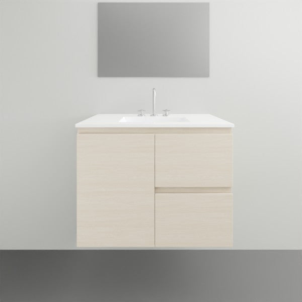 ADP Glacier Lite Door and Drawer Twin Vanity with Ceramic Top