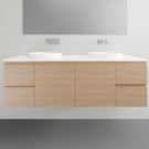 ADP Glacier Lite Twin Vanity with Surface Top - 1500mm Left Bowl | The Blue Space