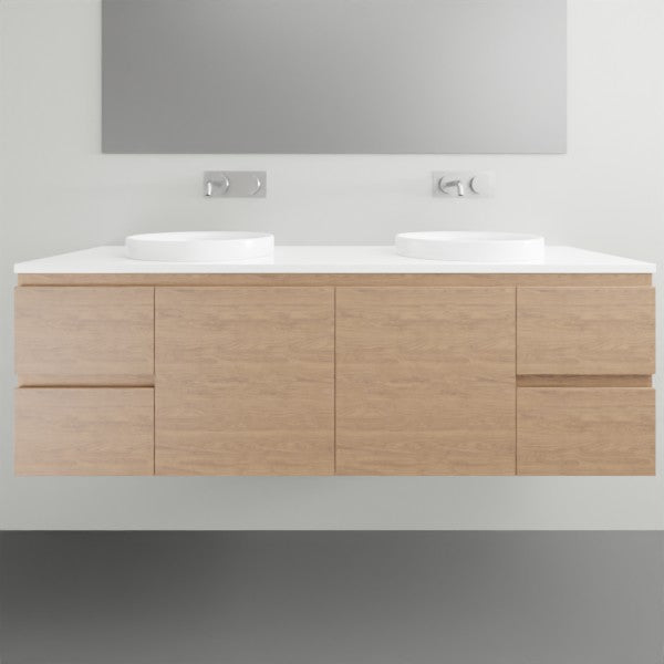 ADP Glacier Lite Door and Drawer Twin Vanity with Solid Surface Top