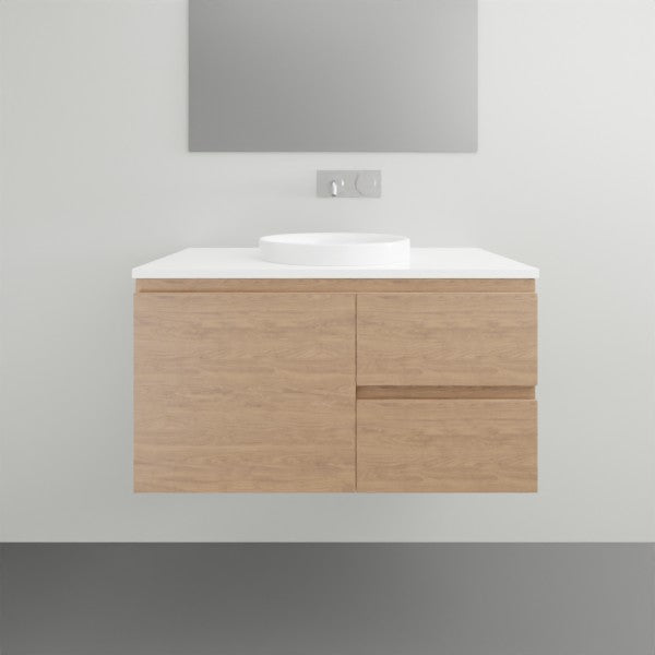 ADP Glacier Lite Door and Drawer Twin Vanity with Solid Surface Top