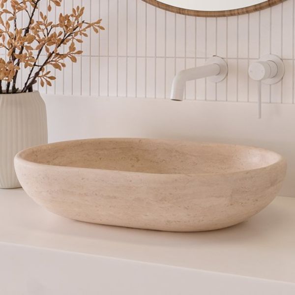 ADP Ollie 500 x 340 Above Counter Basin Travertine - Image 1