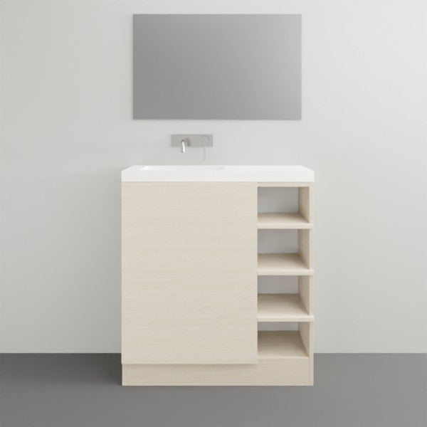 ADP Petite Shelf 800mm with kickboard Right Hand Shelf, Left Hand Basin | The Blue Space