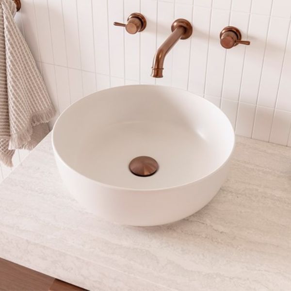 Scarabeo Glam Round 390mm Above Counter Basin Gloss White