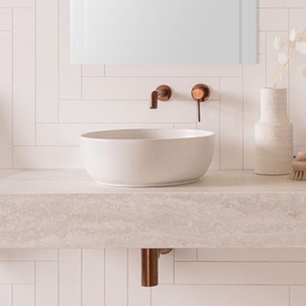 Scarabeo Glam Round 390mm Above Counter Basin Matte Pearl