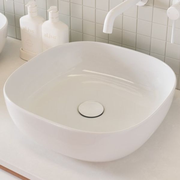 Scarabeo Glam Square 400mm Above Counter Basin Gloss White