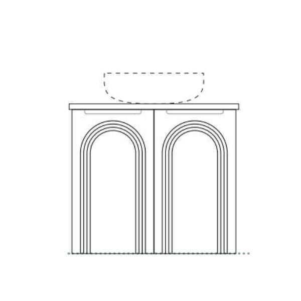 Marquis Arco Wall Hung Vanity with Caesarstone, Vasari or Dekton Top