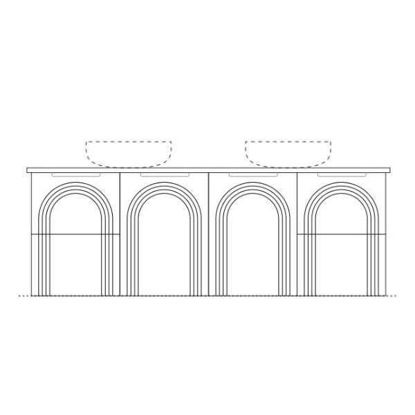 Marquis Arco Wall Hung Vanity with Caesarstone, Vasari or Dekton Top