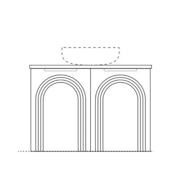 Marquis Arco Wall Hung Vanity with Caesarstone, Vasari or Dekton Top