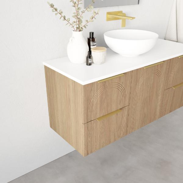 Marquis Arco Wall Hung Vanity with Caesarstone, Vasari or Dekton Top