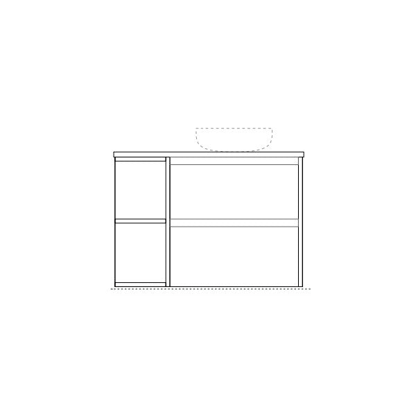 Marquis Avion, Avion1 Line, 750mm One Shelf End Curved Wall Hung Vanity Side - The Blue Space