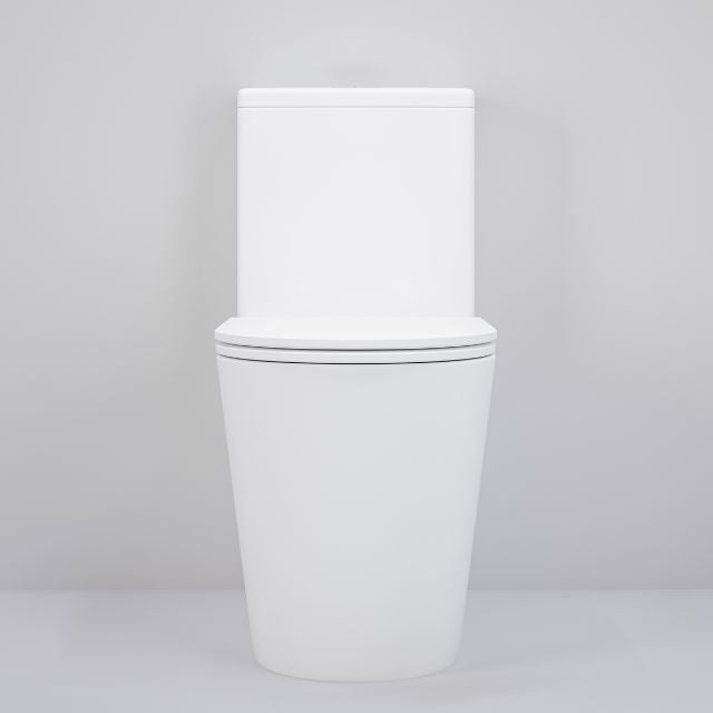Bao Elegant Raised Height Rimless Back to Wall Toilet Suite - Matte White