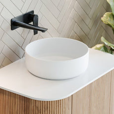 Bao Round 360mm Above Counter Bathroom Basin in Matte White at The Blue Space