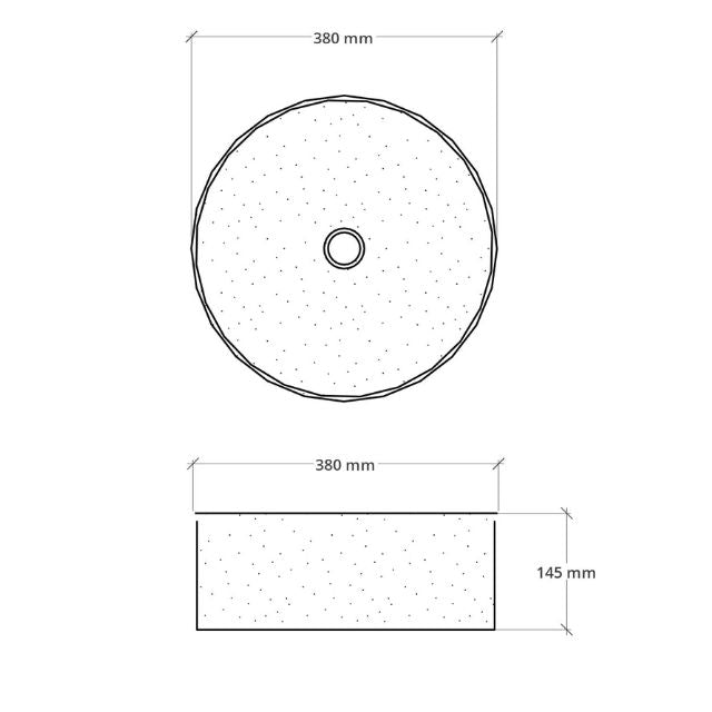 Bao Round 380mm Above Counter Diamond Embossed Basin - Matte White Textured