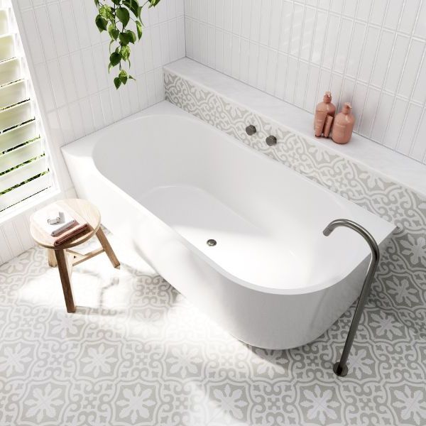 Bao Elegant 1700mm Back to Corner Bath - Matte White