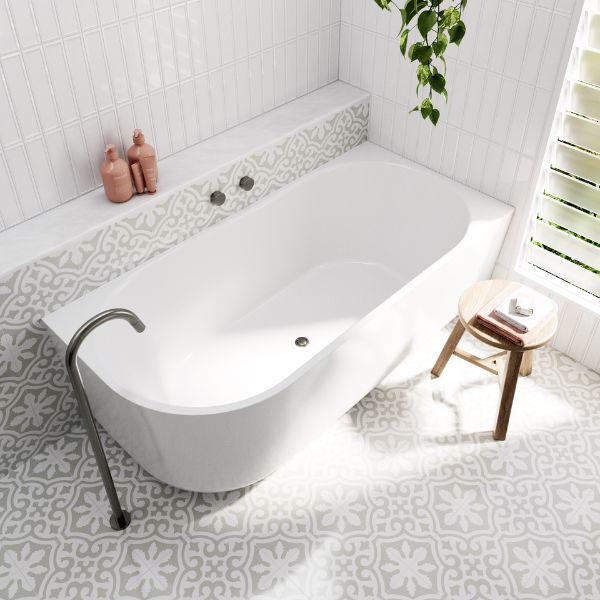 Bao Elegant 1700mm Back to Corner Bath - Matte White