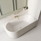 Baö Fluted Back to Corner Bath Right Hand Corner in Matte White Top View
