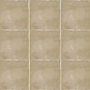 Beige Malee Satin Hand Made Spanish Ceramic Tile 130 x 130 x 8mm