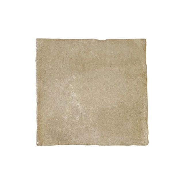 Beige Malee Satin Hand Made Spanish Ceramic Tile 130 x 130 x 8mm Sample