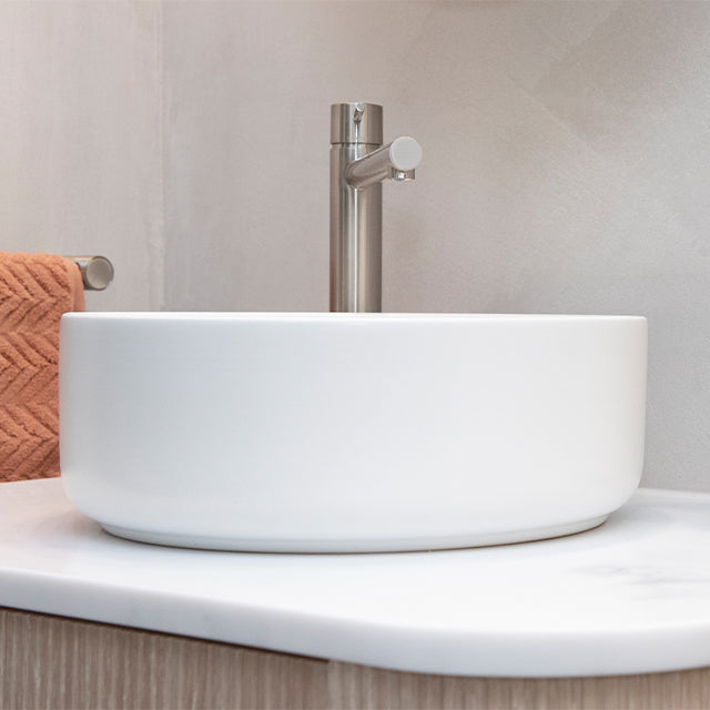 Phoenix Vivid Slimline Vessel Mixer-Brushed Nickel - Zoe and Benji Marshall