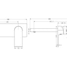Technical Drawing: Nero Bianca Wall Basin Mixer Chrome