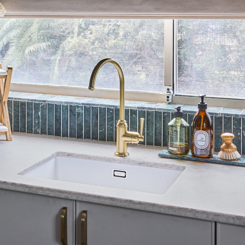 Phoenix Cromford Side Lever Sink Mixer Brushed Gold