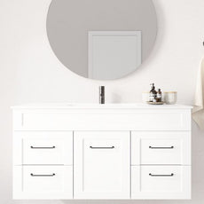 Marquis Bowral5 Wall Hung Vanity - 1200mm Centre Bowl - 1 door 4 drawer Closeup | The Blue Space