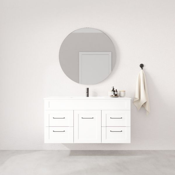 Marquis Bowral5 Wall Hung Vanity - 1200mm Centre Bowl - 1 door 4 drawer Front | The Blue Space
