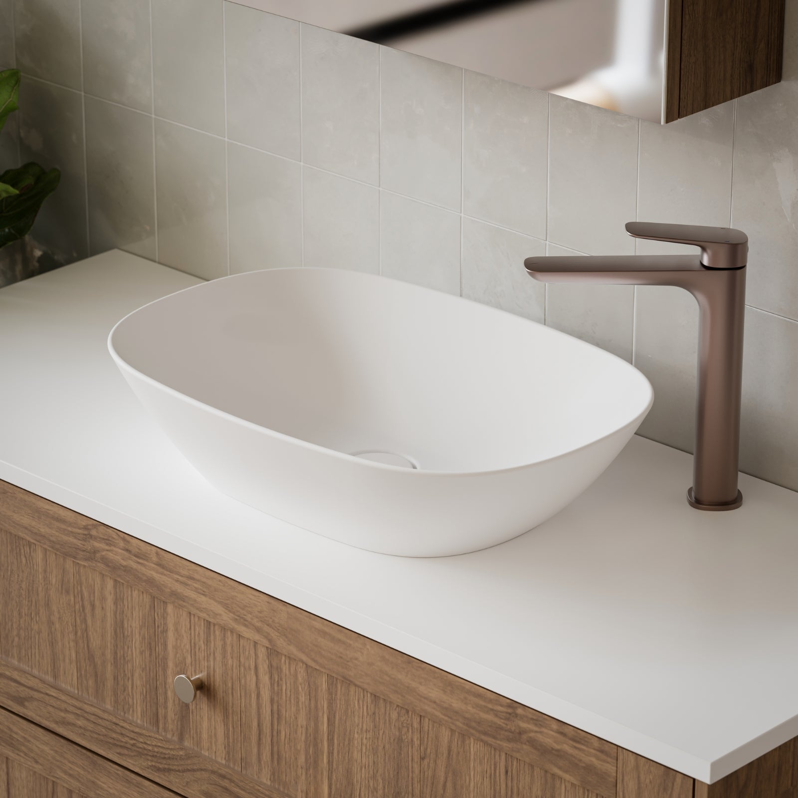 Caroma Contura II 530mm Above Counter Basin - Matte White