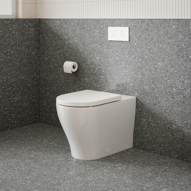 Caroma Luna Slim Cleanflush Invisi Series II Wall Faced Toilet Suite - Upgraded Seat Design
