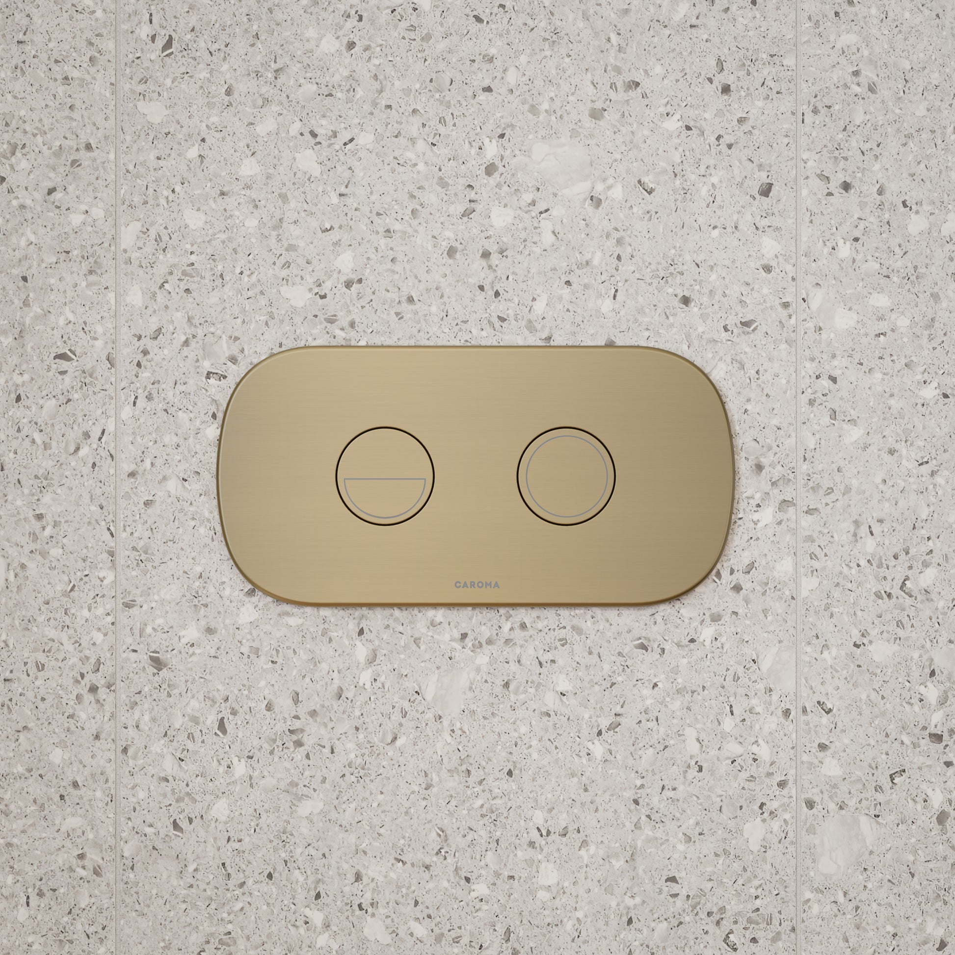 Caroma Contura II Invisi Series II Round DC Dual Flush Button Panel - Brushed Brass