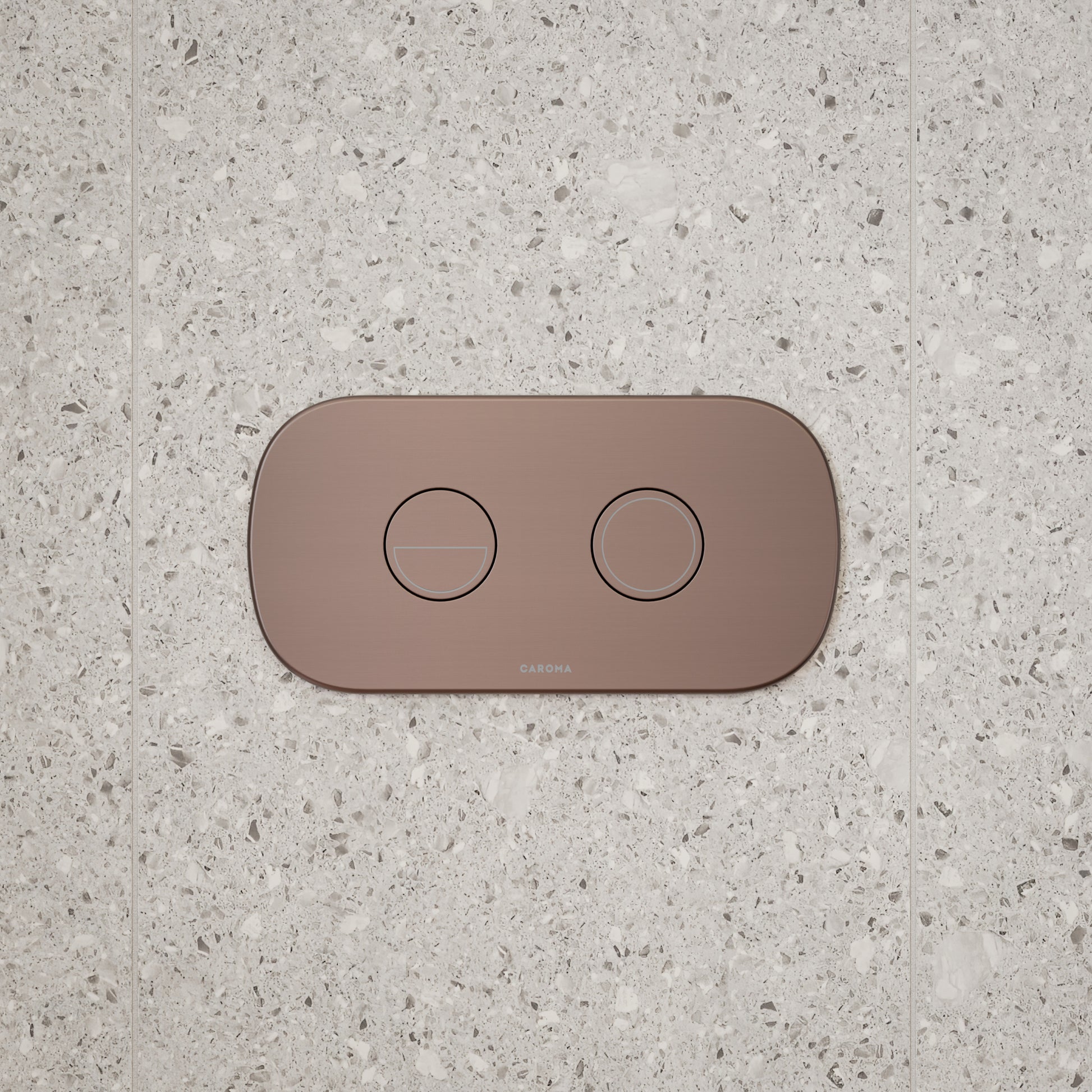 Caroma Contura II Invisi Series II Round DC Dual Flush Button Panel - Brushed Bronze