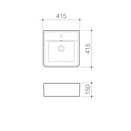 Caroma Carboni II Wall Basin White