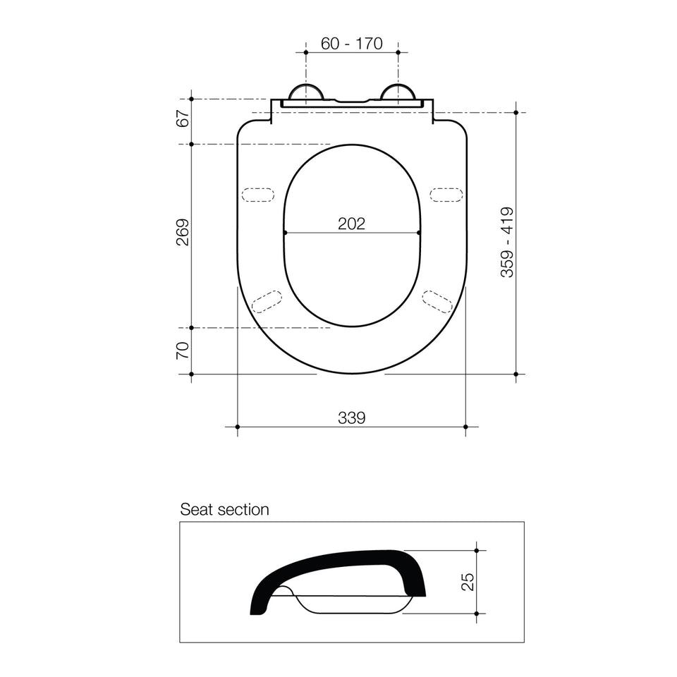 Caroma Urbane Compact Soft Close Toilet Seat