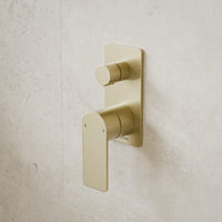 Caroma Urbane II Bath/Shower Mixer with Diverter Rectangle Brushed Brass
