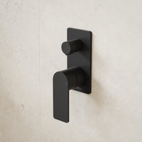 Caroma Urbane II Bath/Shower Mixer with Diverter Rectangle Matte Black