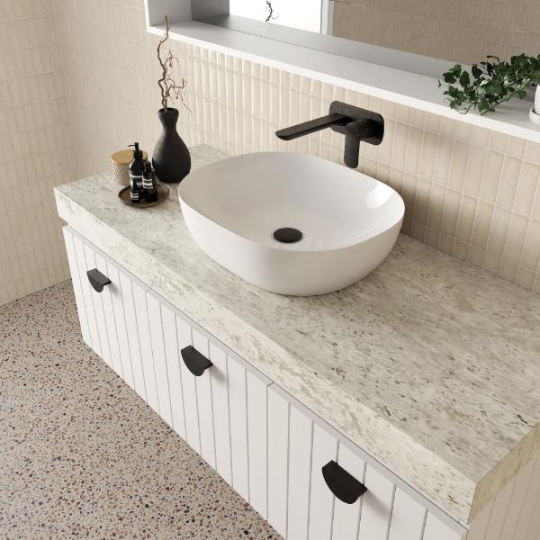 Marquis Chelsea Wall Hung Vanity with Dekton Top in White Matte painted finish - The Blue Space