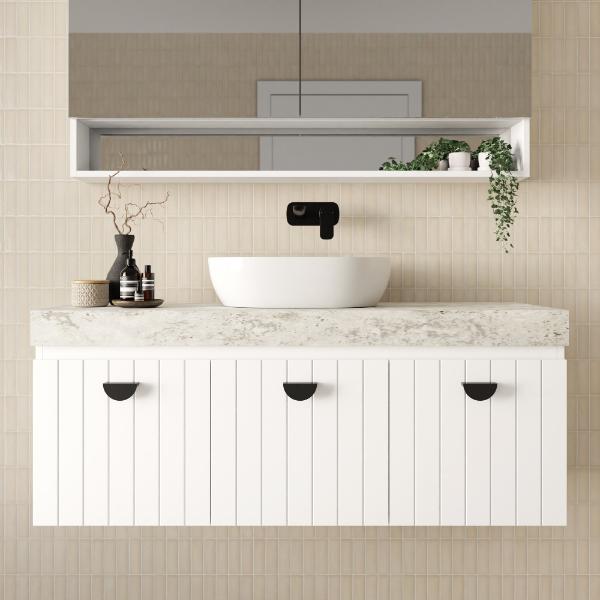 Marquis Chelsea Wall Hung Vanity with Dekton Top in White Matte painted finish - The Blue Space