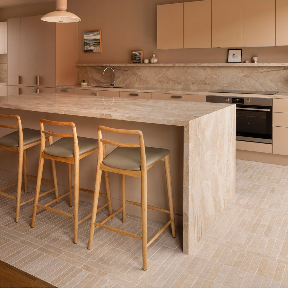 Tumbled Natural Beige Travertine Subway Tile 50mm x 200mm