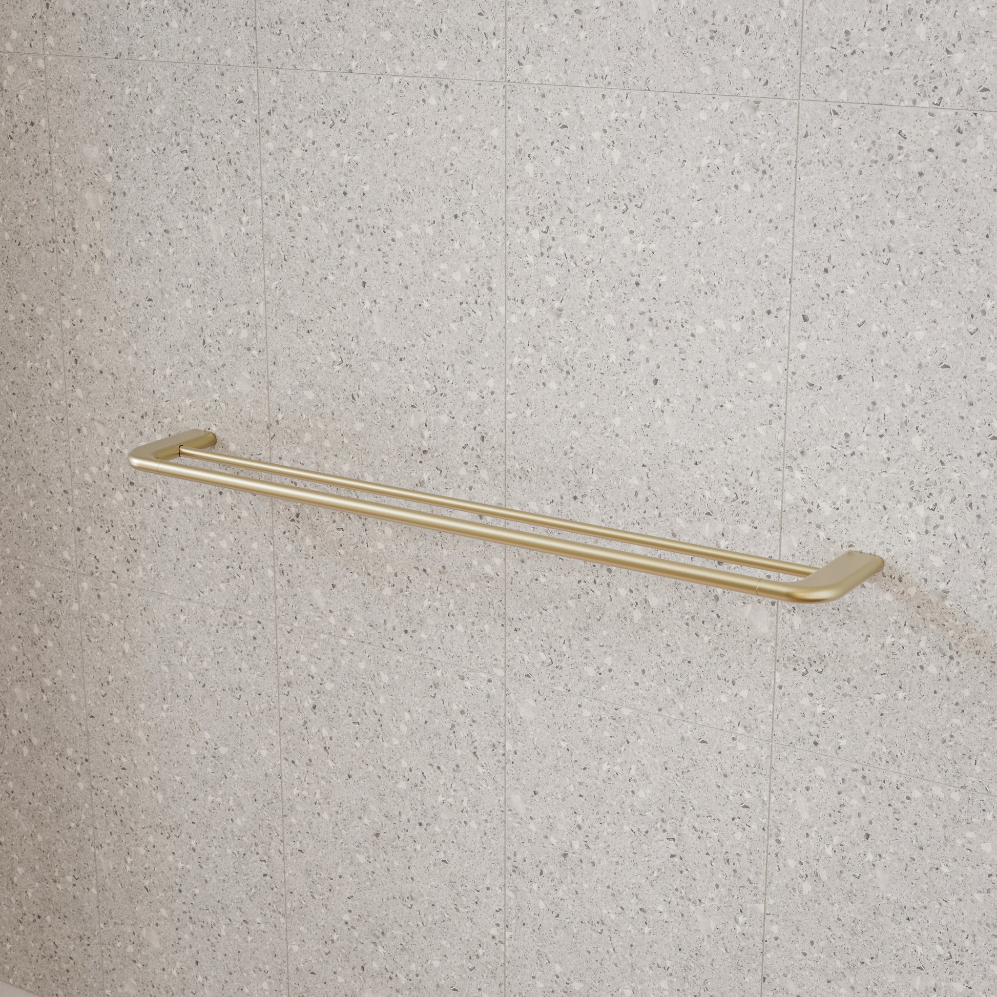 Caroma Contura II 820mm Double Towel Rail - Brushed Brass