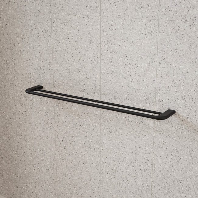 Caroma Contura II 820mm Double Towel Rail - Matte Black