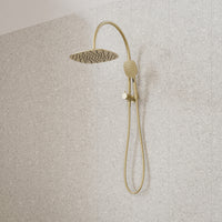 Caroma Contura II Compact Twin Shower - Brushed Brass