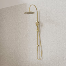 Caroma Contura II Rail Shower with Overhead - Brushed Brass