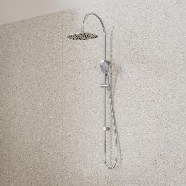 Caroma Contura II Rail Shower with Overhead - Brushed Nickel