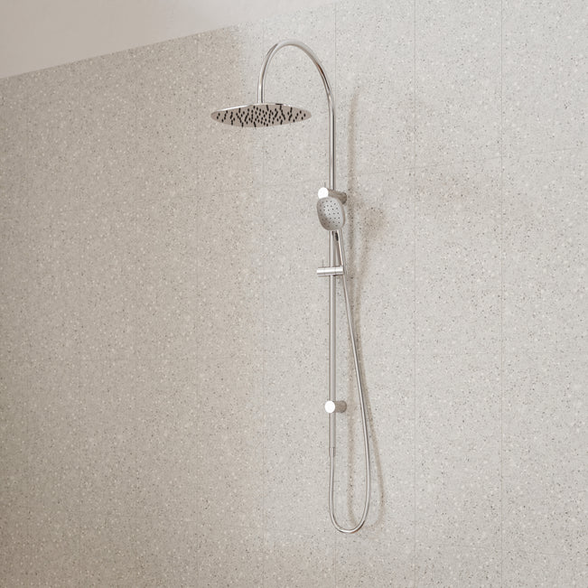 Caroma Contura II Rail Shower with Overhead - Chrome