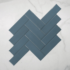 Coolum Blue Gloss Cushioned Edge Ceramic Tile 82x257mm online at The Blue Space