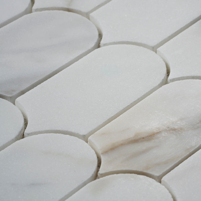 Cottesloe Calacatta Gold Feather Honed Marble Mosaic 50 x 130mm