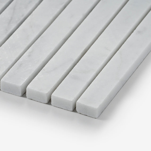 Carrara Gabriele Kit Kat Honed Marble Mosaic 305 x 305 x 8mm Sample