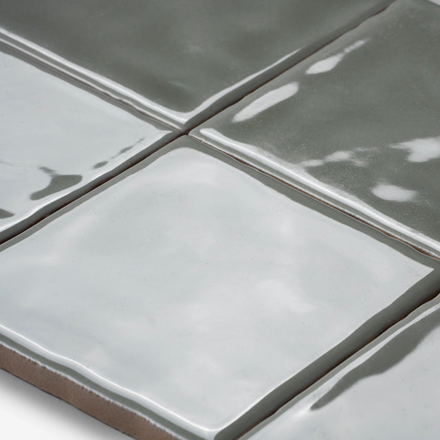 Olive Luca Hand Made Gloss Tile 100 x 100 x 8mm — The Blue Space