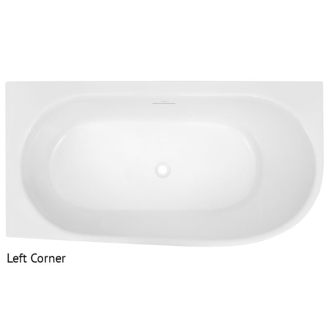 Decina Natalia 1700 Back-To-Wall Corner Bath with Overflow
