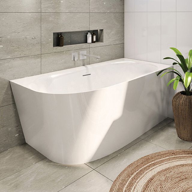 Decina Natalia 1500 Back-To-Wall Corner Bath with Overflow